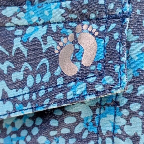 NEW HANG TEN Washed Out Teal/Blue Floral Abstract Men's Swim Boxer Trunks Size 8 - Picture 4 of 7